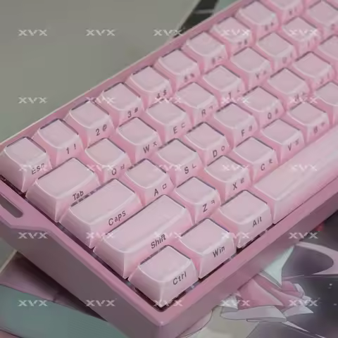 XVX Korean Pink Crystal Jelly keycap for Cherry MX Mechanical Keyboard 75% Jelly OEM Profile Key Cap
