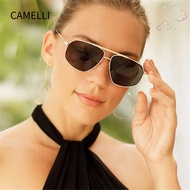 CAMELLI Irregular Square Frame Fashion Metal Frame UV400 Lens 90s Glasses