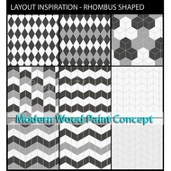 MCO NEW DESIGN Rhombus Shape MDF board cutting wainscoting / shiplap wall decoration design