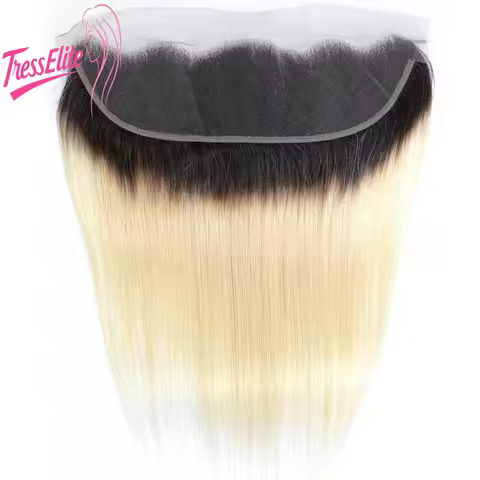 T1b/613 Color 13x4 Lace Frontal Straight Human Hair Transparent Lace for Seamless Blend Light Weight