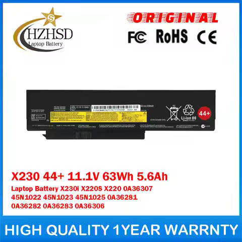 X230 44+ 11.1V 63Wh 5.6Ah Genuine Original Laptop Battery For Lenovo X230i X220S 0A36307 45N1022 45N