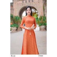 Set áo dài lụa vân vai phối ngọc kèm quần lụa Orchid - BT26B581