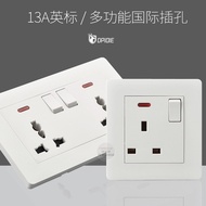 A-6💝DPIOIE 13ABritish Standard Switch Socket Square Foot Socket Panel British Hong Kong Version Socket86British Standard