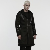 龐克薩滿羊羔毛仿皮革翻領外套