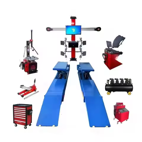 Full set of vehicle maintenance equipment CE certified four column car lifting front 3D wheel alignm