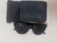 Le Specs Black Cat-Eye Sunglasses with Case