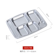 Thickened 304 Stainless Steel Square Dinner Plate Fast Food Restaurant Student Cafeteria Adult Parti