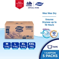 Drypers Wee Wee Dry Baby Diapers M52/ L44/ XL36/ XXL32s (5 Packs)