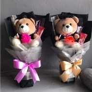 Cute Graduation Bear Soap Rose Chocolate kitkat Cadbury bouquet Convocation Surprise