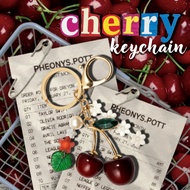 Cherry keychain. cherry stuff. cherry bagcharm. cherry bagchain