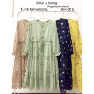 Long Tunik Sifon Import Motif Bunga
