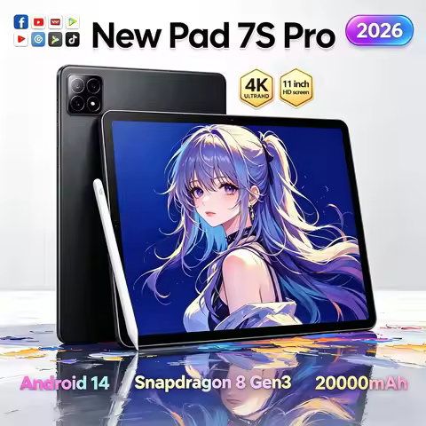 2026 New Original Pad 7S Pro Tablet 11 inch Android 14 Snapdragon 8 22GB+1TB 20000mAh Battery 5G Dua