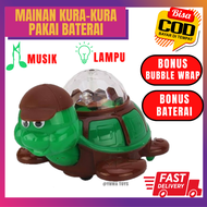 MAINAN ANAK KURA KURA BATERAI BISA JALAN GERAK BUNYI BERSUARA MUSIK NYALA LAMPU/MAINAN ANAK BAYI BAL
