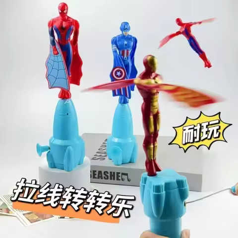 New Hot Flying Superman Hand Pulling Bamboo Dragonfly Flying Machine Superman Spider Students Love F