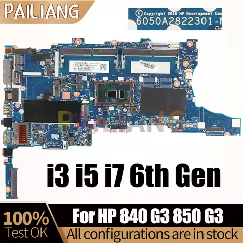 i3 i5 i7 For HP Elitebook 840 G3 Notebook Mainboard 6050A2822301 6050A2728501 826806-001 850 G3 Lapt
