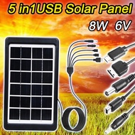 Polycrystalline Silicon Solar Panel 8W 6V Solar Panel with Stand Waterproof Multiple Charging Inputs