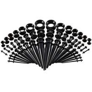 25pcs/Set Exotic Fashion Minimalist Ear Gauges Kit, Tapered Plugs Size 14g-00g, 3mm-12mm Silicone Tu