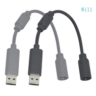 Will Wired Controller Connector USB Breakaway Cable Cord Adapter For Xbox 360