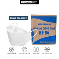 Thùng 300 / 200 khẩu trang 4D KF94 Hoàng Dũng mask kháng khuẩn lọc bụi mịn cao cấp PP chính hãng bởi