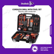 FunTech 12V Gerudi Elektrik Set Alatan Cordless Drill High Torque Cordless Screw Driver Drill Batter