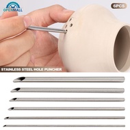 OPENMALL 6pcs/set Stainless Steel Hole Puncher for Pottery Clay Holing Sculpture Carving Cutting Puc