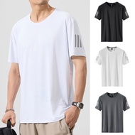 Plain Round Neck Sports T-Shirt White Simple tshirt for men (L XL 2XL 3XL 4XL)
