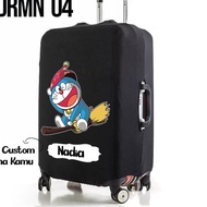 HITAM Luggage Cover 20 24 29 inch inc Large Elastic Cabin Doraemon Motif Black Elastic Luggage Protective Cover Size S M L Polo Lojel Cubo Large Samsonite Cabin Can Request Free Name,