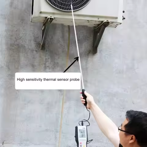 Professional Hot Wire Anemometer HT-9829 Wind Speed Meter & Air Flow Measurement for HVAC, Measures 