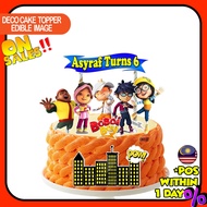 [CUSTOM NAME] Happy Birthday Cake Topper Boboiboy Decoration Set Party Accessories Banner Hiasan Kek