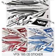 SYM VF3i BODY COVER STICKER STRIPE COVER SET (3) VF3i 185 BLACK RED BLUE