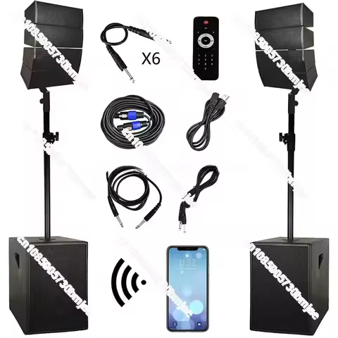 4000W 2*15Subwoofer Professional Audio Karaoke Sets BT Sound Box PA Speaker System Active Subwoofer 
