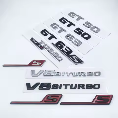 New ABS Letters Car Exterior Accessories for C190 X290 Series GT50 GT53 GT63 GT63S TURBO4MATIC Side 
