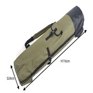 Outdoor multifunctional fishing rod bag army green cylindrical fishing bag sea rod fishing gear stor