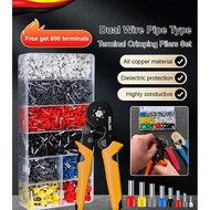 Quadrilateral Wire Crimp Pliers And Terminals Set/Wire Pipe Type Terminal Crimping Pliers Set 四边形管型接