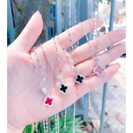 New model silver 4-leaf clover necklace