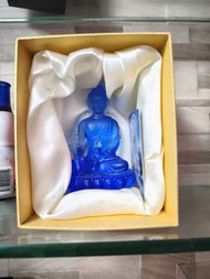 藍色水晶佛像擺設連盒