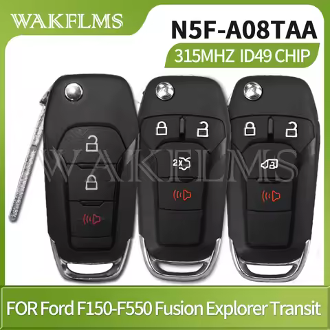 N5F-A08TAA IC 3248-A08TAA 315MHz 49 Chip HU101 Flip Remote Key For Ford Fusion F150-F550 Transit 201