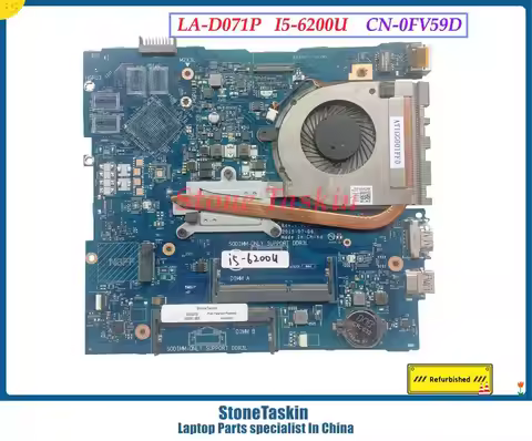 StoneTaskin Refurbished AAL15 LA-D071P For Dell Insprion 5459 5759 5559 Motherboard w Heatsink I3-61