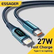 Essager PD 20W Type-C To Lightning Cable จอแสดงผล LED Fast Charging Cable สำหรับสายชาร์จโทรศัพท์13 12 11 XR Pro Max
