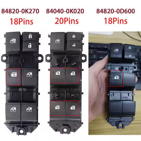 LHD For Toyota Hilux MK8 AN120 2015-2019 Fortuner Left Hand Drive Power Master Window Switch 84820-0