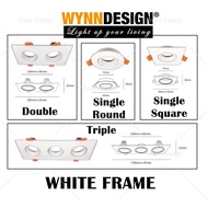 Wynn Design Eyeball Casing [White Frame] with GU10 Single Double Triple Holder Effect Lamp Eyeball Fitting-EB-620-Series