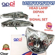 Original APPI Yamaha LC135 V4/ V5/ V6 Front HEAD LAMP + SIGNAL Flasher Light (1set) Signal Lamp/ Sig