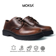 Moksa Regent Crazy Horse Low Brown Boots Genuine Leather Shoes