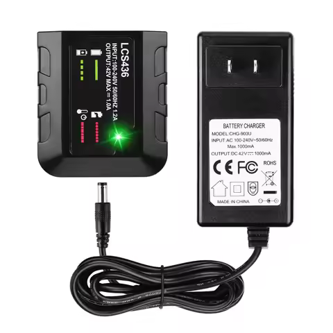 Portable 40V Lithium Battery Charger for Black&Decker 36/40V Lithium Battery Cordless Power Tools LS