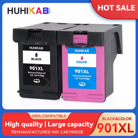 HUHIKAB Re-manufactured 901XL Cartridge Replacement For HP 901 Ink Cartridge Officejet 4500 J4500 J4