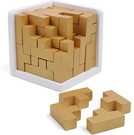 Original 3D Wooden Brain Teaser Puzzle: Engaging 3D Puzzle Box for Kids 8-12 & Adults, Desk Toys Del