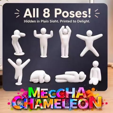 2026 New Meccha Chameleon3D Paintable Chameleon Figurines with All Poses for Game Characters