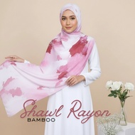 Shawl Cotton Rayon Bamboo Premium Shawl Lebar, Selendang Kapas Lembut, Rayon & Bambu Ringan Ironless