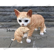 Miliki Patung Pajangan Miniatur Kucing Gigit Anak Jumbo Persia Anggora