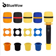 BlueWow Handheld Microphone Windscreen Foam Cover and Anti-Roll Device High-Density Mic Foam Anti-Rolling Mic Protection Silicone Ring Bottom Rod Sleeve Holder Set